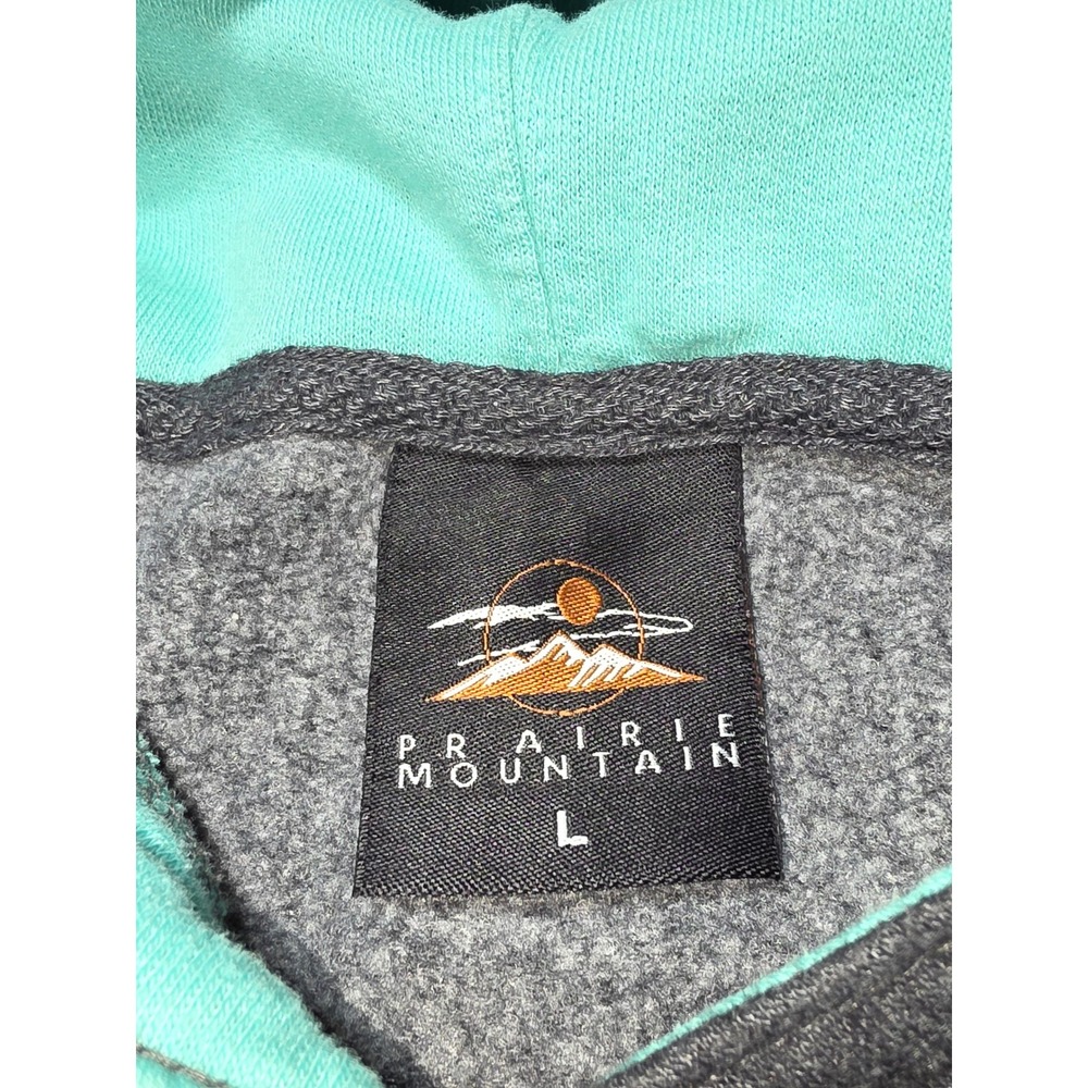 Prairie Mountain Yellowstone National Park Hoodie Gray Mint Green Womens Large - Picture 4 of 7